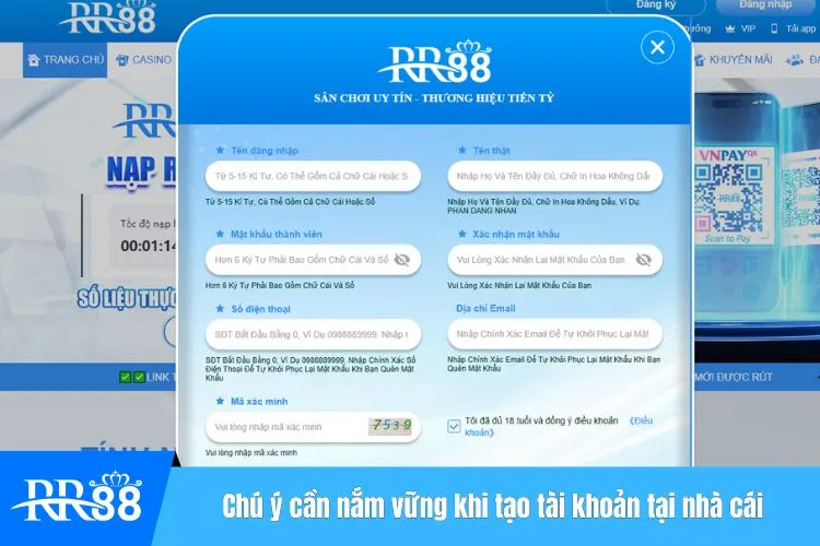 Chú ý cần nắm vững khi tạo tài khoản tại nhà cái