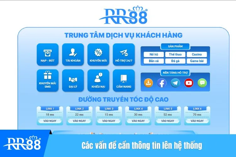 Các vấn đề cần thông tin lên hệ thống