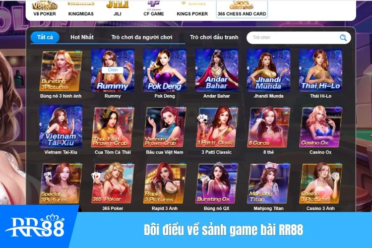 Đôi điều về sảnh game bài RR88